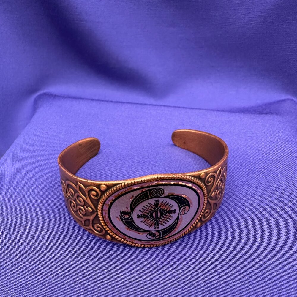 Southwest Copper “4 Elements” Cuff Bracelet - Picture 3 of 14